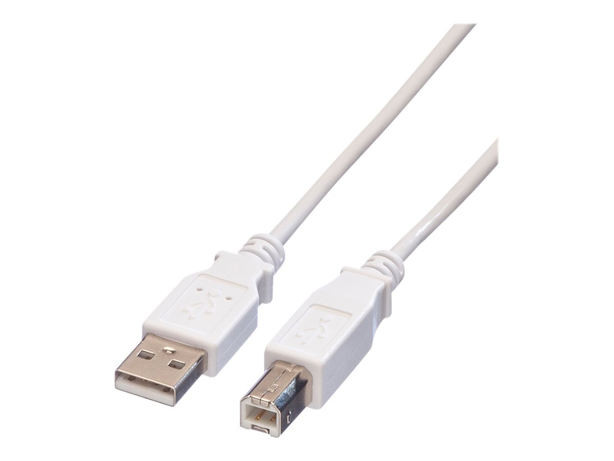 VALUE USB 2.0 Kabel, Typ A-B, weiß, 0,8 m