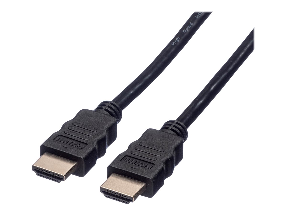 ROLINE HDMI High Speed Kabel mit Ethernet, schwarz, 2 m