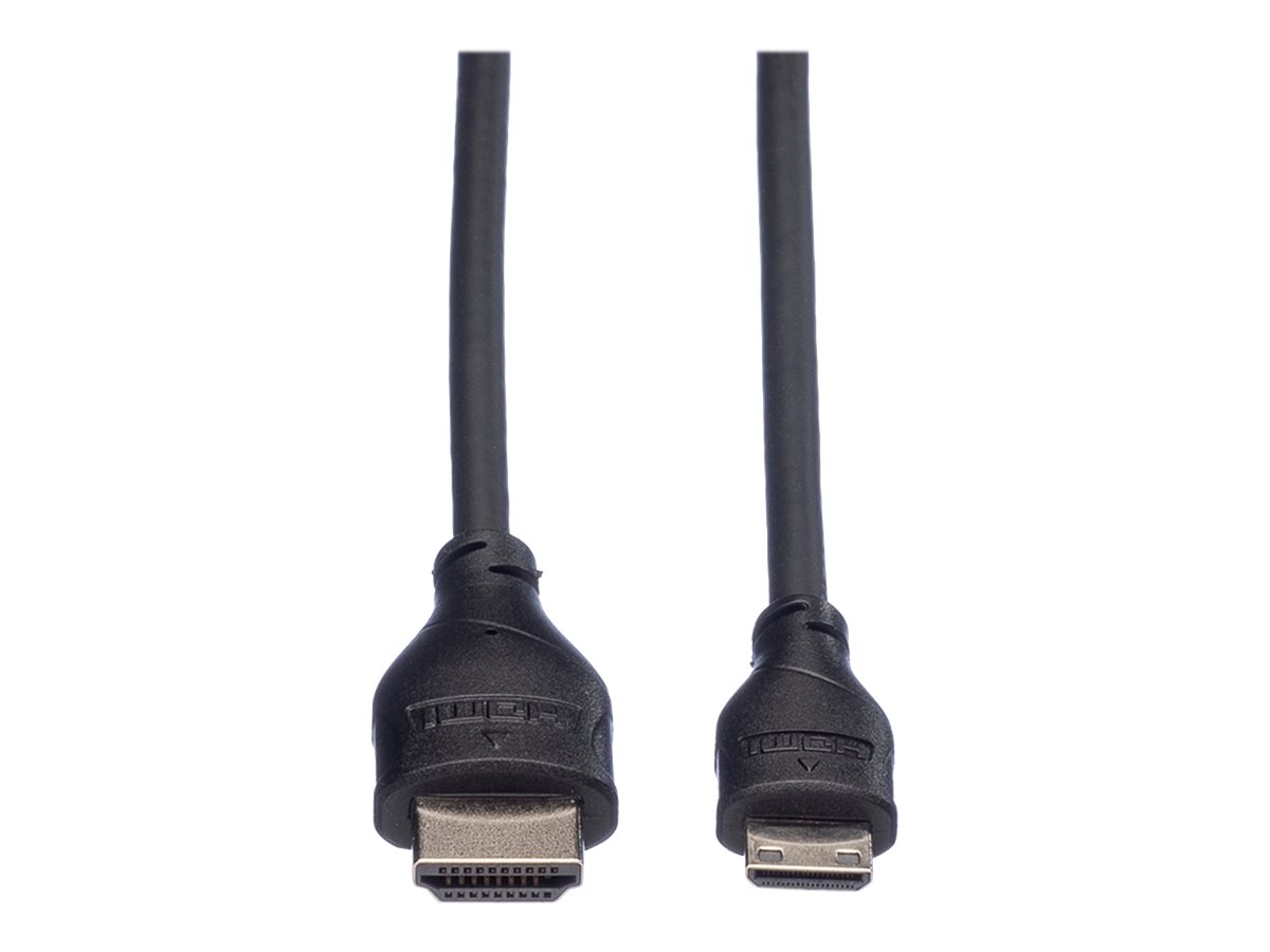 ROLINE HDMI High Speed Kabel mit Ethernet, HDMI ST - Mini HDMI ST, 2 m