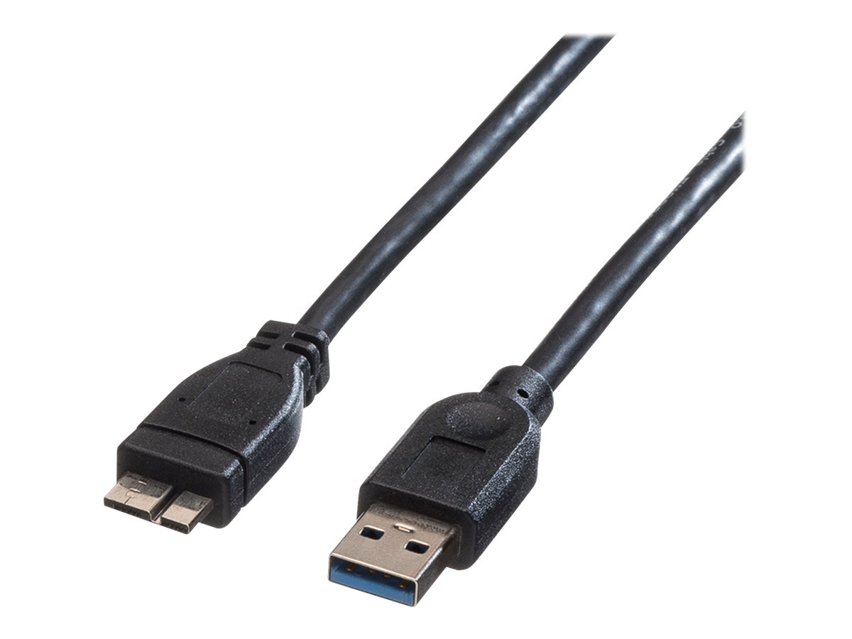 ROLINE USB 3.2 Gen 1 Kabel, A ST - Micro A ST, schwarz, 2 m