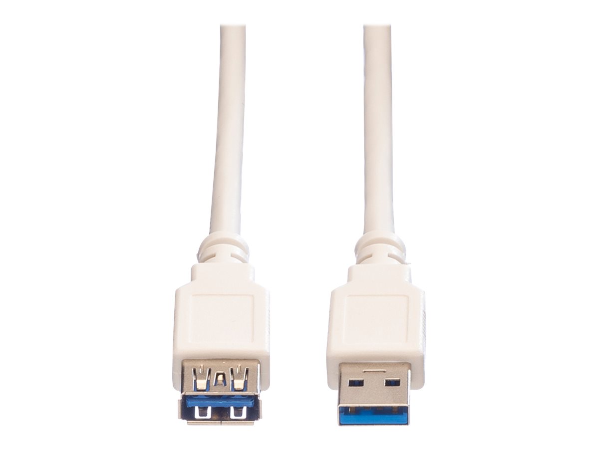 VALUE USB 3.2 Gen 1 Verlängerungskabel, Typ A-A, ST/BU, weiß, 1,8 m