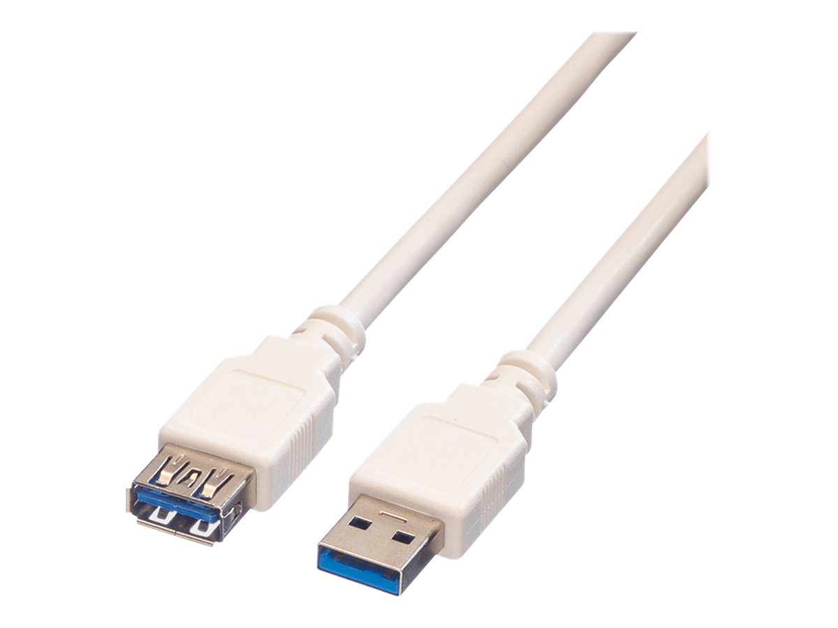 VALUE USB 3.2 Gen 1 Verlängerungskabel, Typ A-A, ST/BU, weiß, 1,8 m