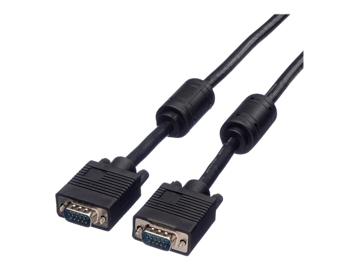 ROLINE SVGA Monitor-Kabel mit Ferritkern+DDC, HD15 ST-ST, 3 m
