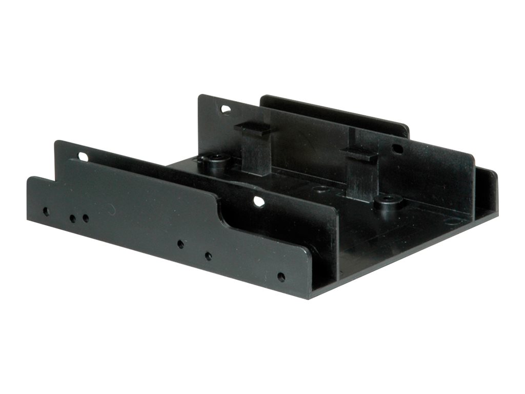 ROLINE Montageadapter, 3,5 Zoll Rahmen für 2x 2.5 HDD, schwarz