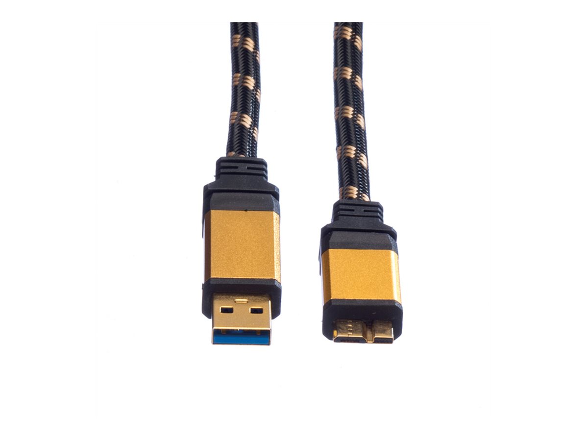 ROLINE GOLD USB 3.2 Gen 1 Kabel, USB A - Micro B, ST/ST, 2 m