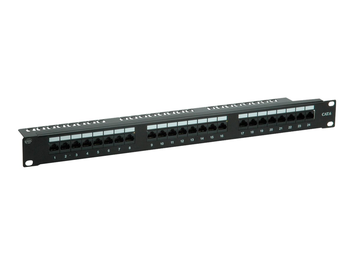 VALUE Cat.6 (Class E) 19-Zoll-Patchpanel, 24P, ungeschirmt, schwarz