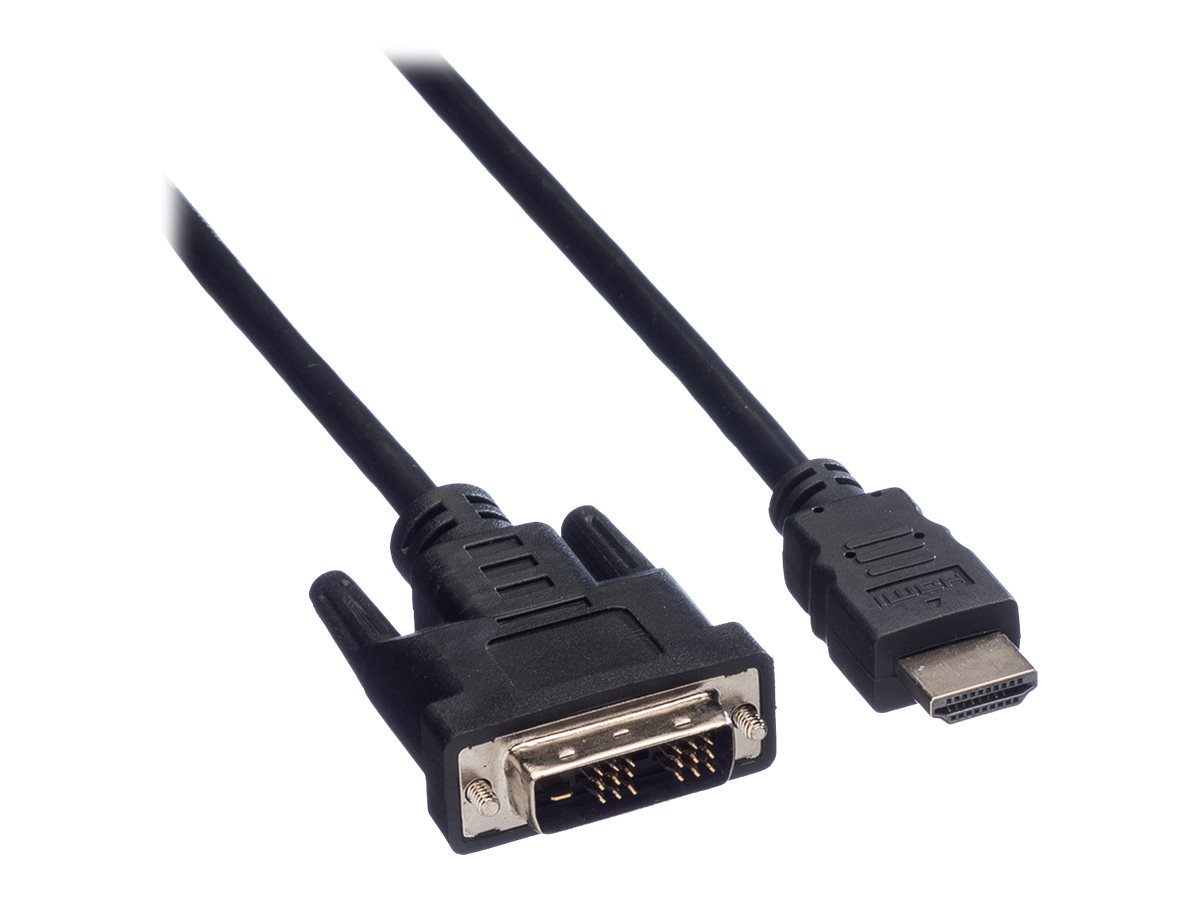 VALUE Kabel DVI (18+1) ST - HDMI ST, schwarz, 1 m