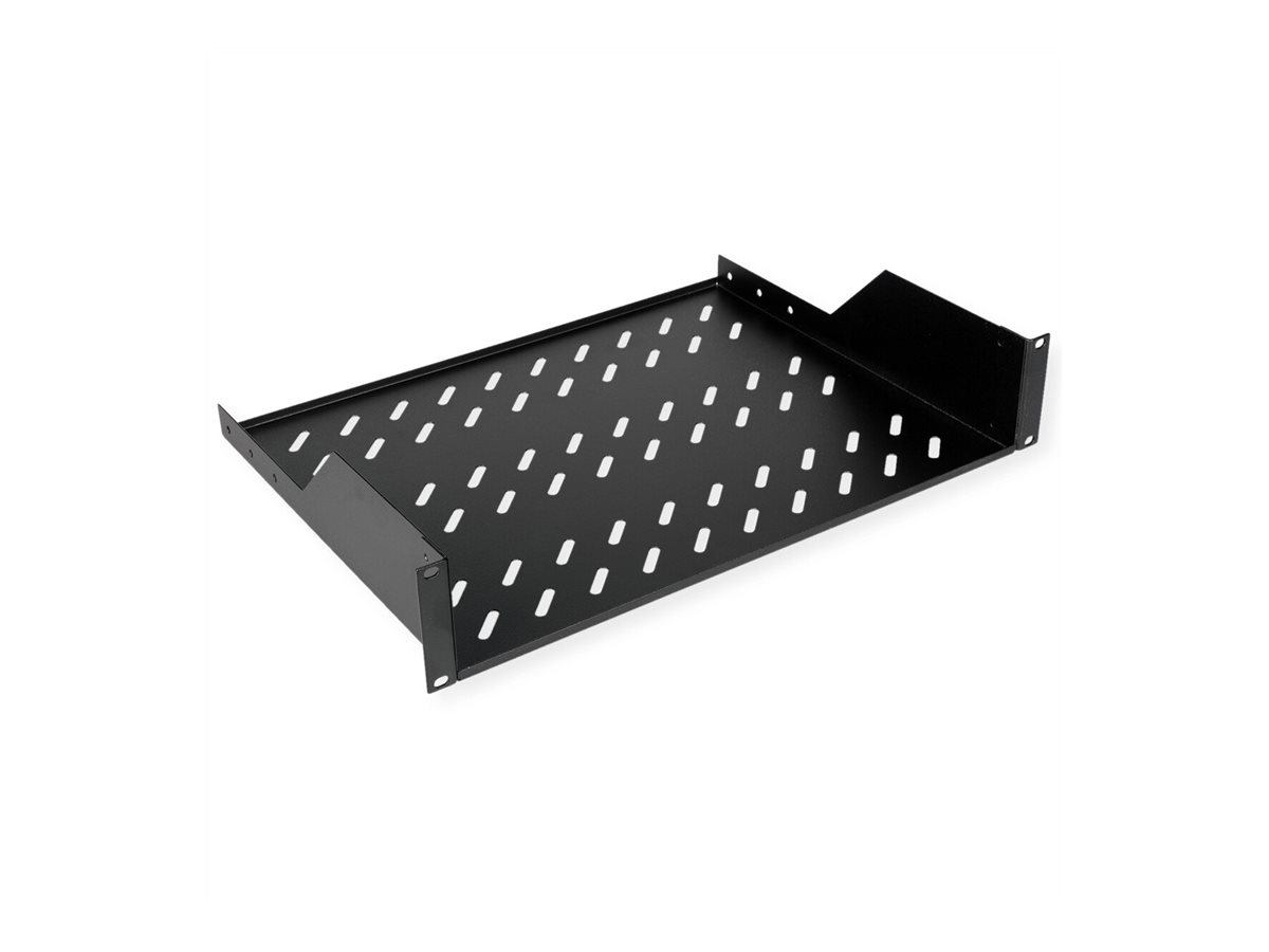 ROLINE 19-Zoll Fachboden 2 HE 350 T, 25kg Tragkraft schwarz