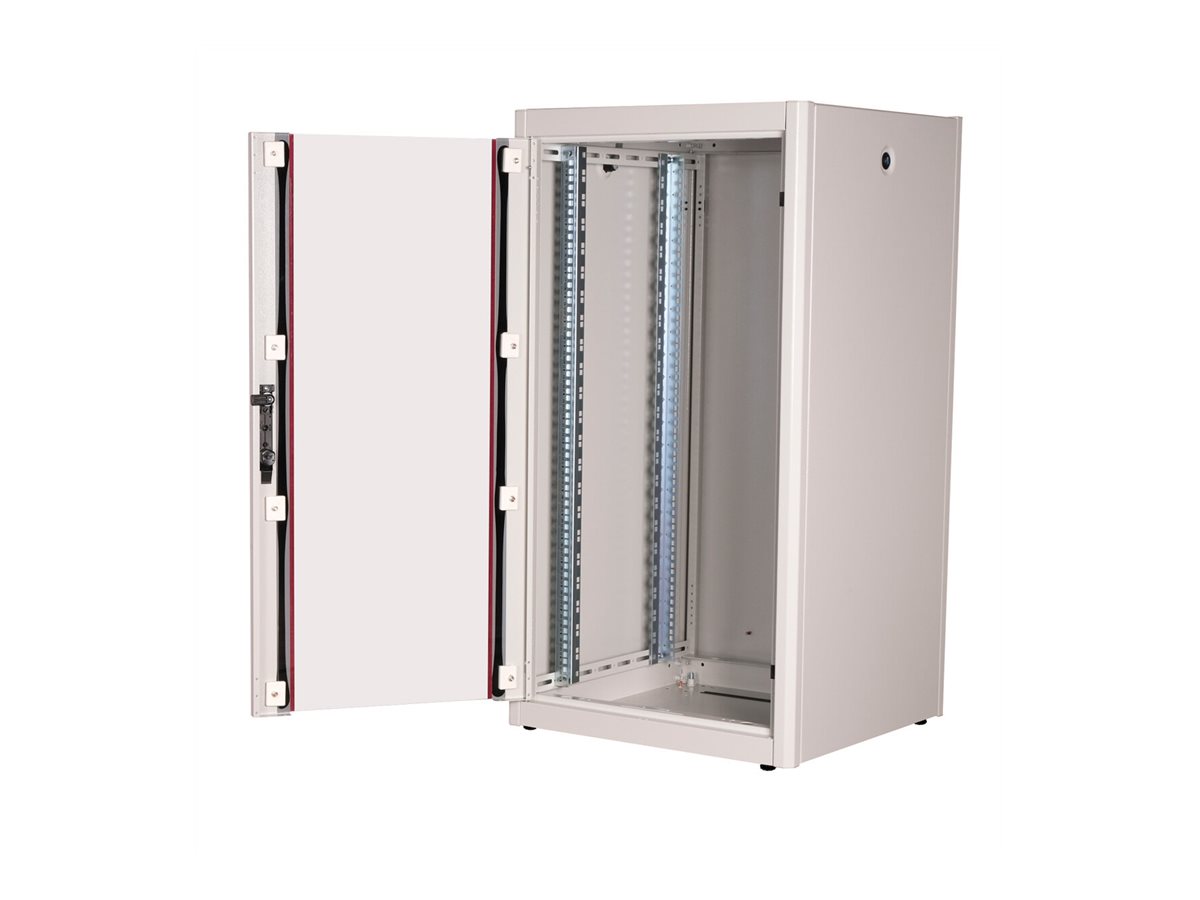 ROLINE 19-Zoll Netzwerkschrank Basic 22 HE, 600x600 BxT Glastür grau