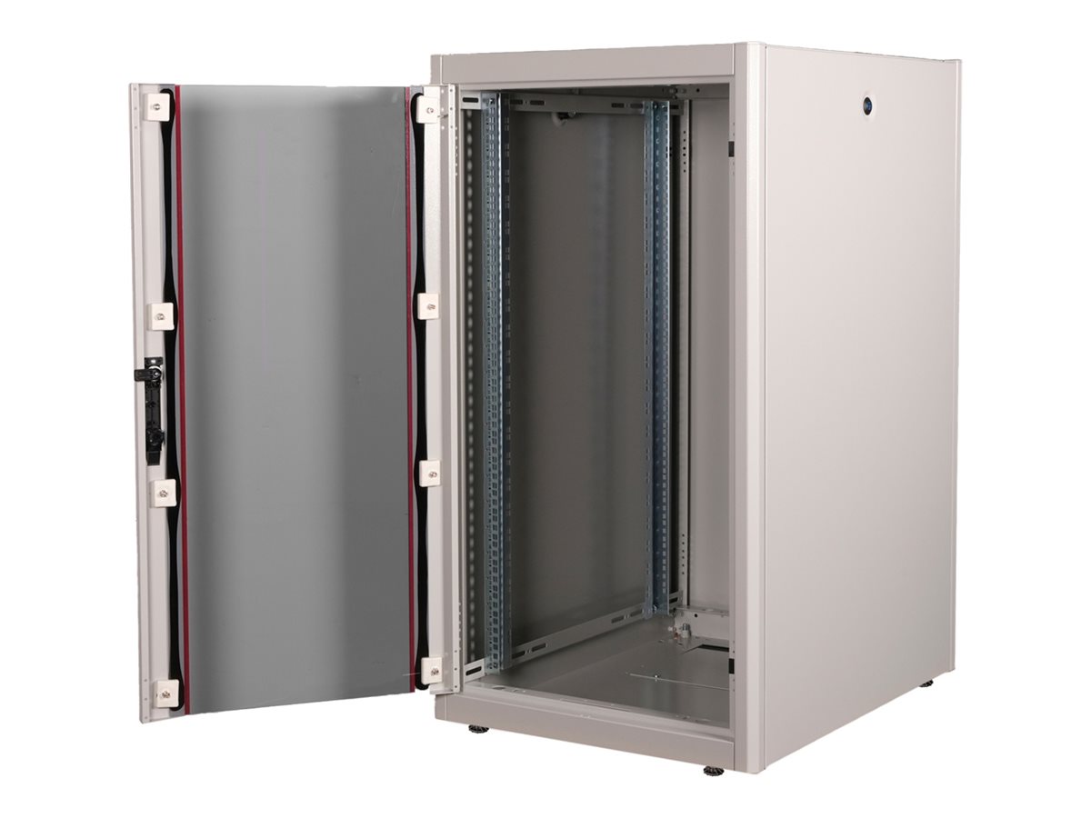 ROLINE 19-Zoll Netzwerkschrank Basic 22 HE, 600x800 BxT Glastür grau