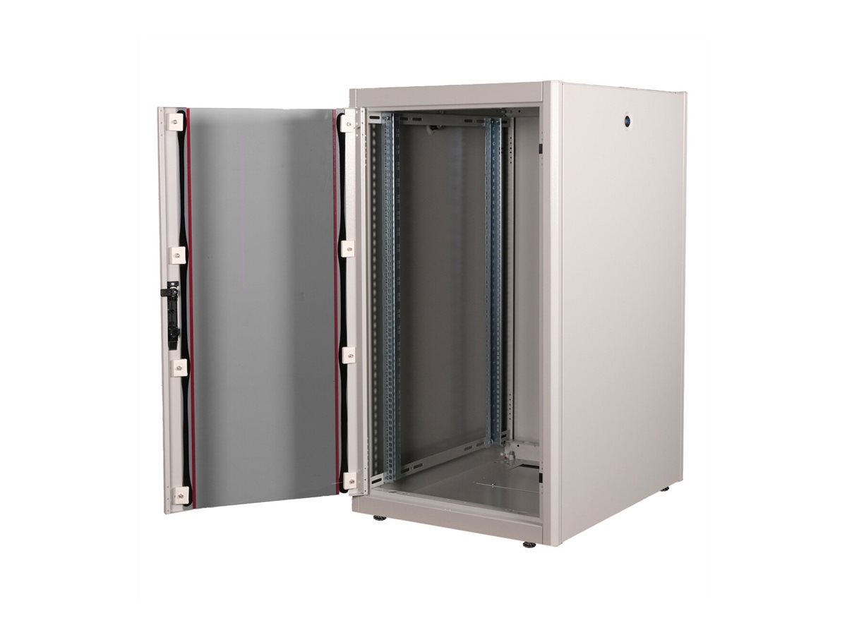 ROLINE 19-Zoll Netzwerkschrank Basic 22 HE, 600x800 BxT Glastür grau