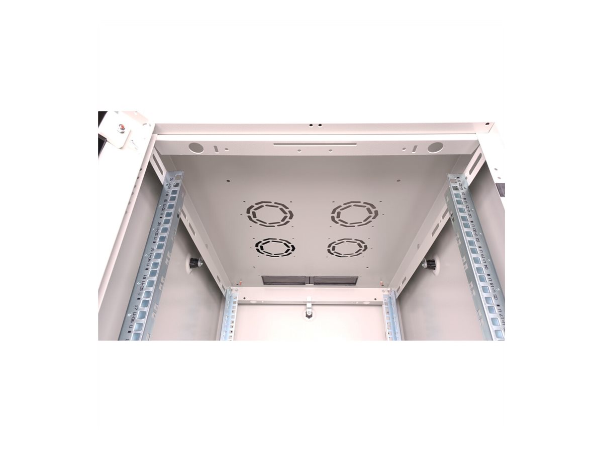 ROLINE 19-Zoll Netzwerkschrank Basic 22 HE, 600x800 BxT Glastür grau