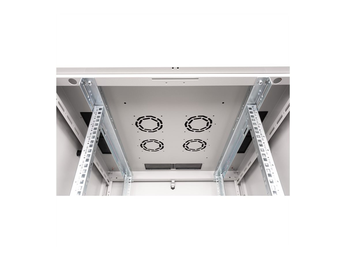 ROLINE 19-Zoll Netzwerkschrank Basic 22 HE, 800x800 BxT Glastür grau