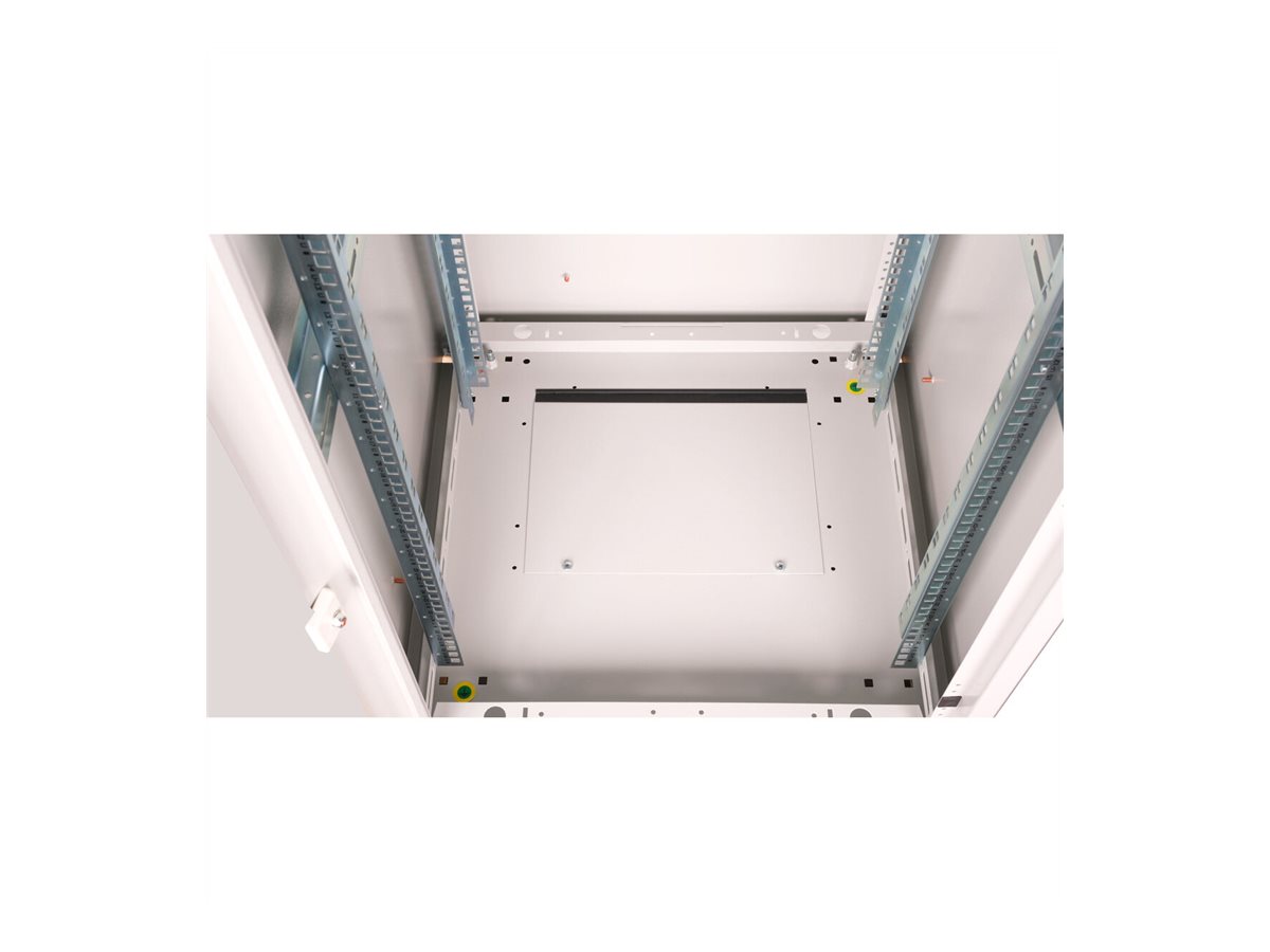 ROLINE 19-Zoll Netzwerkschrank Basic 26 HE, 600x600 BxT Glastür grau