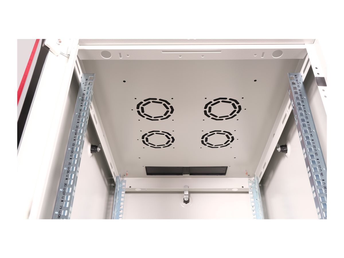 ROLINE 19-Zoll Netzwerkschrank Basic 26 HE, 600x800 BxT Glastür grau