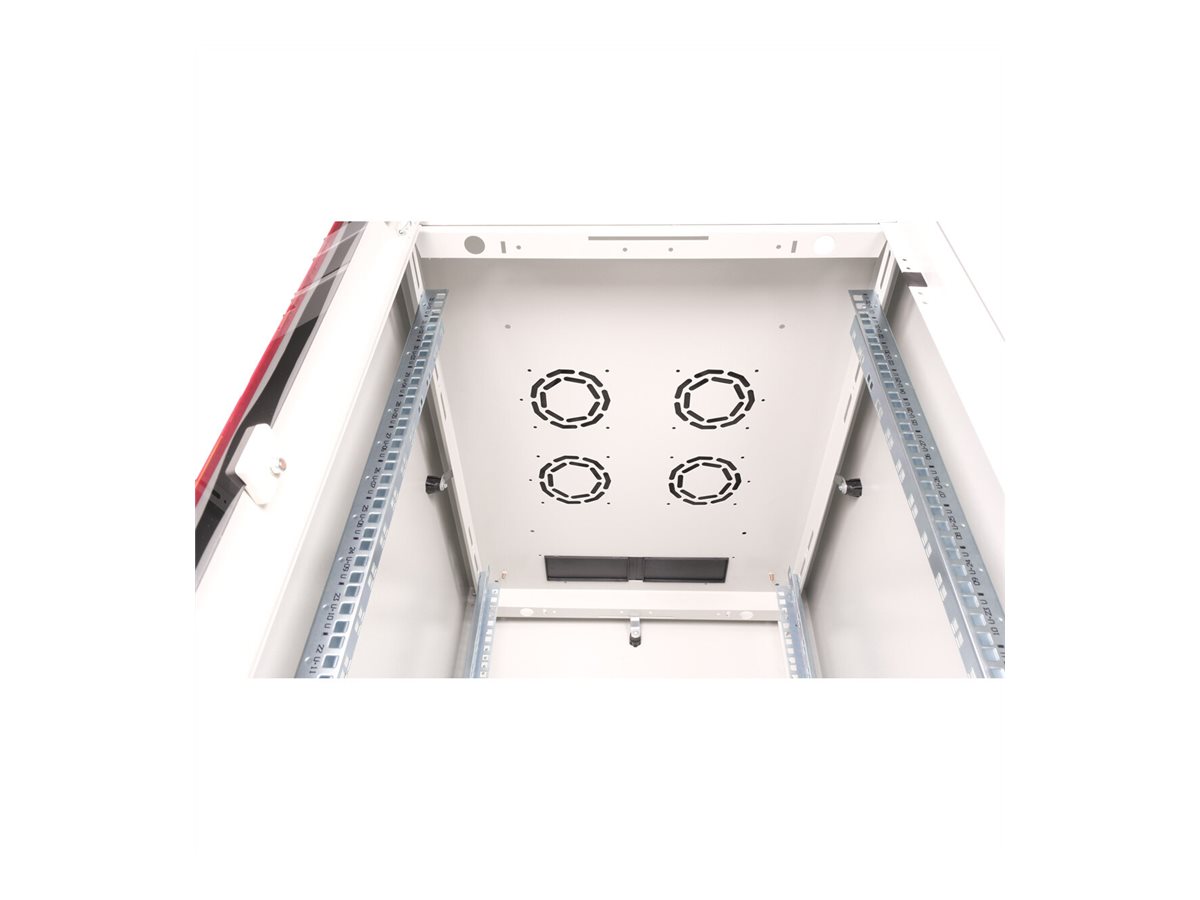ROLINE 19-Zoll Netzwerkschrank Basic 32 HE, 600x800 BxT Glastür grau