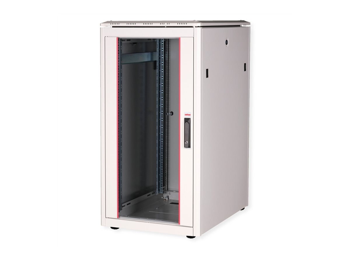 ROLINE 19-Zoll Netzwerkschrank Pro 22 HE, 600x800 BxT Glastür grau