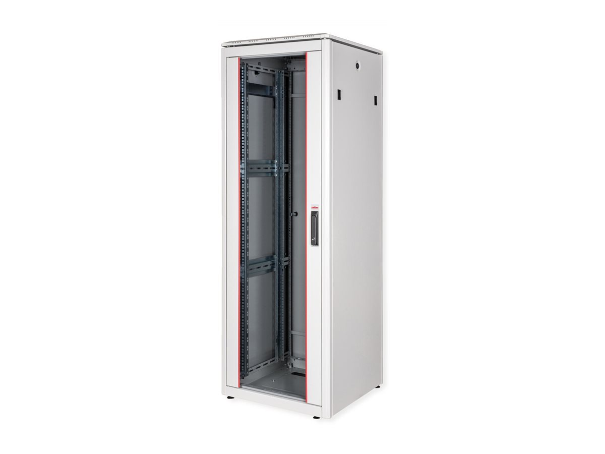 ROLINE 19-Zoll Netzwerkschrank Pro 36 HE, 600x600 BxT Glastür grau