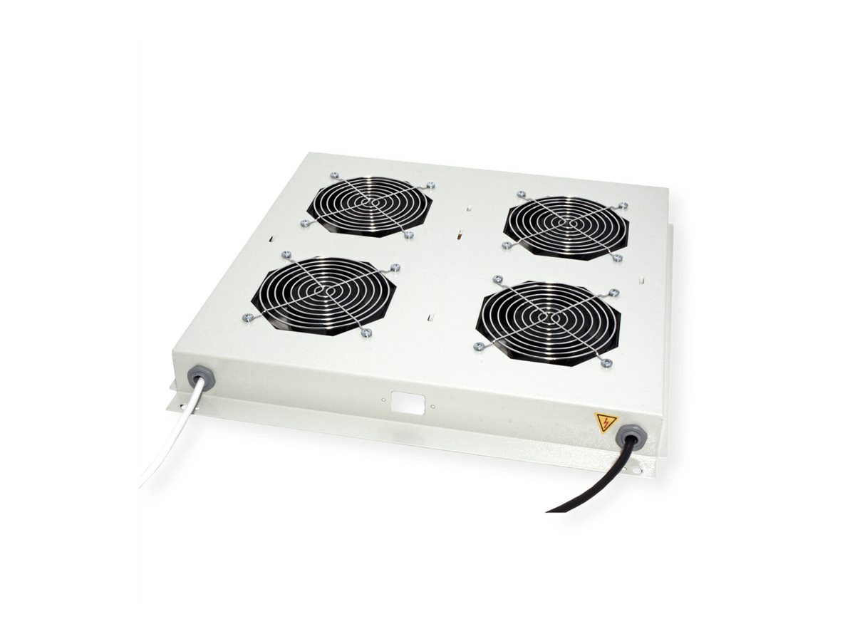 ROLINE 19-Zoll Dachlüftereinheit 4 Lüfter, Thermostat , grau
