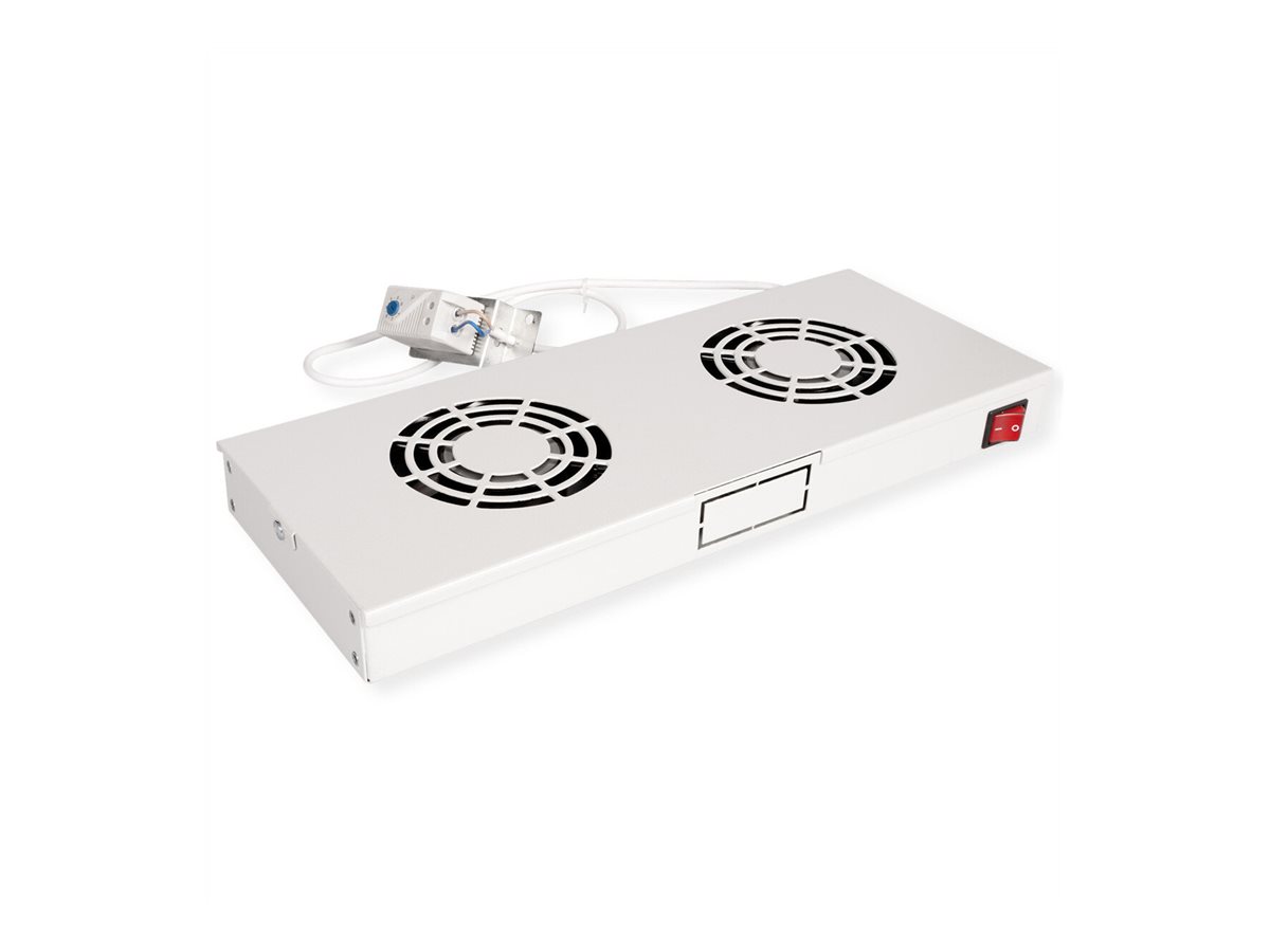 ROLINE 19-Zoll Lüftereinheit 2 Lüfter, Thermostat grau