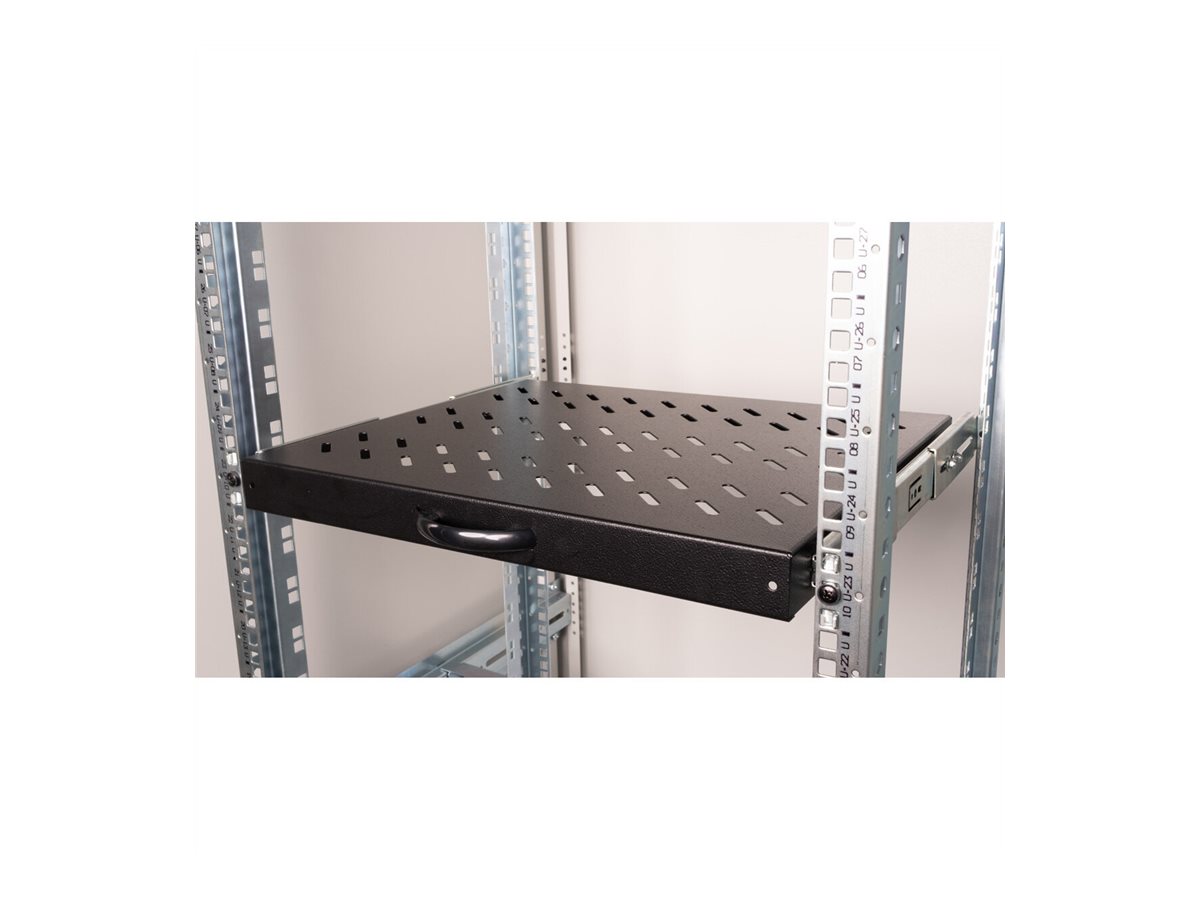 ROLINE 19-Zoll Fachboden 1 HE, ausziehbar 350 T 25 kg schwarz