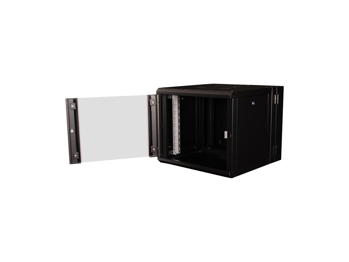 ROLINE 19-Zoll Wandgehäuse Pro 9 HE, 600x600 BxT zweiteilig schwenkbar schwarz