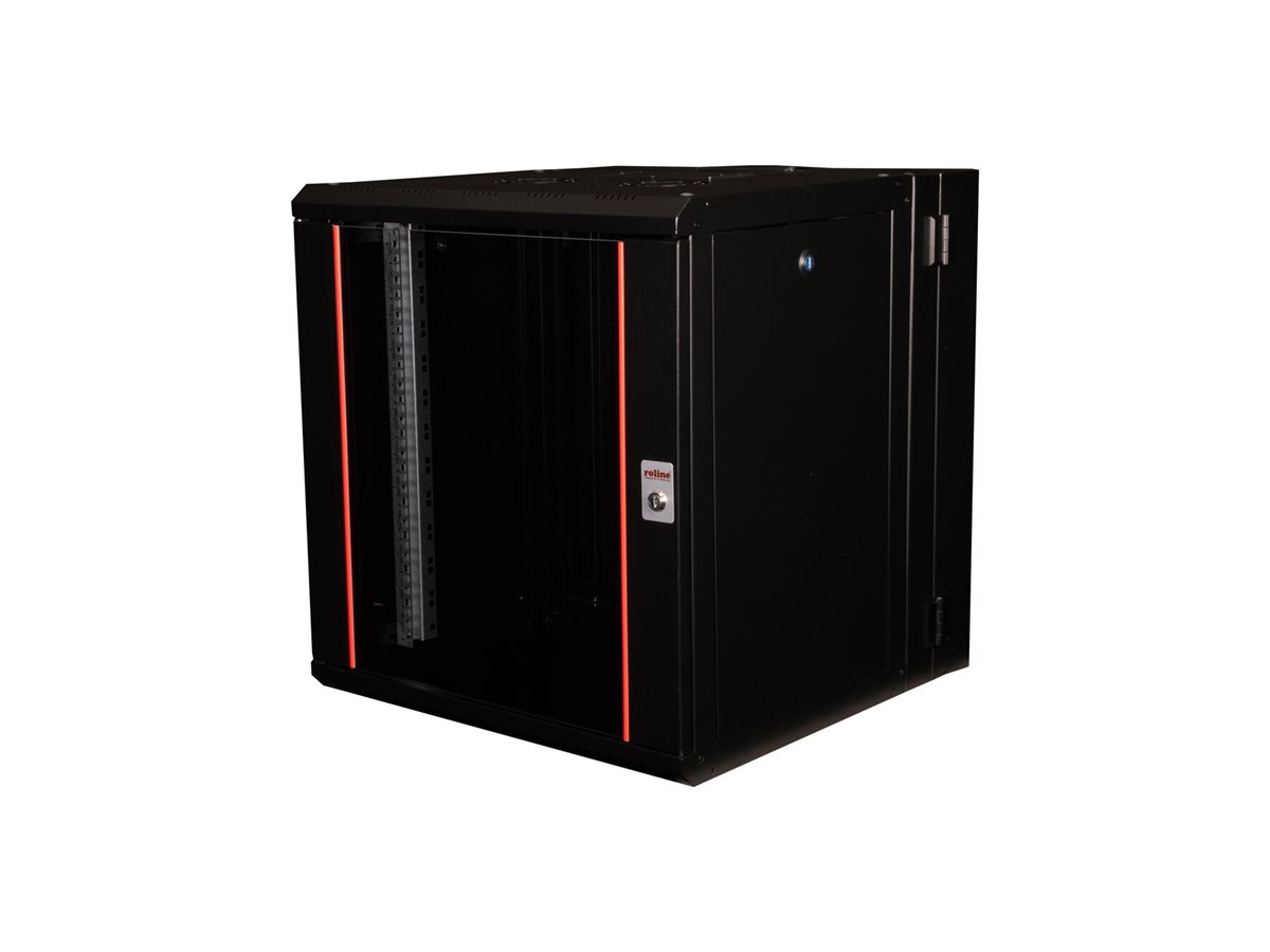 ROLINE 19-Zoll Wandgehäuse Pro 12 HE, 600x600 BxT zweiteilig schwenkbar schwarz