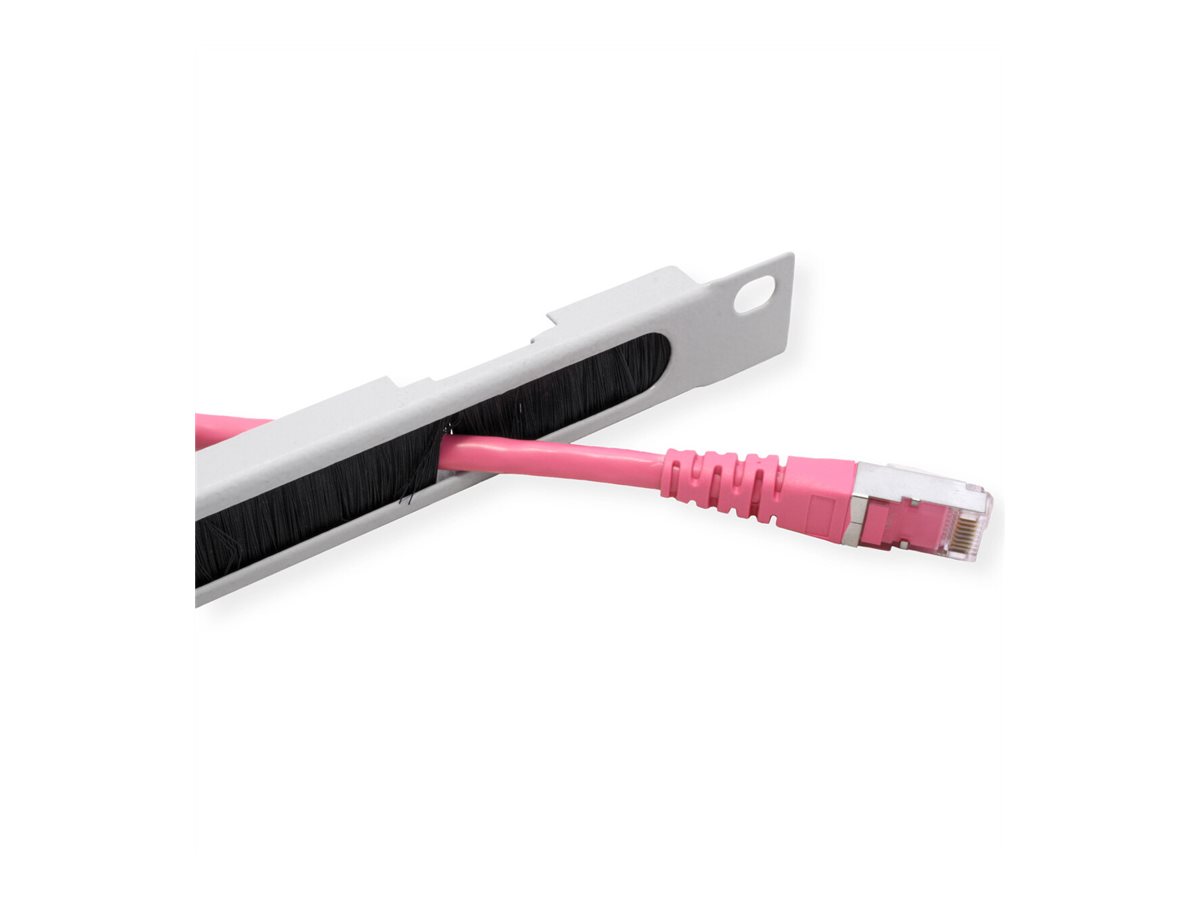 ROLINE 10-Zoll Kabelzuführung, mit Bürstenleiste 0.5HE grau