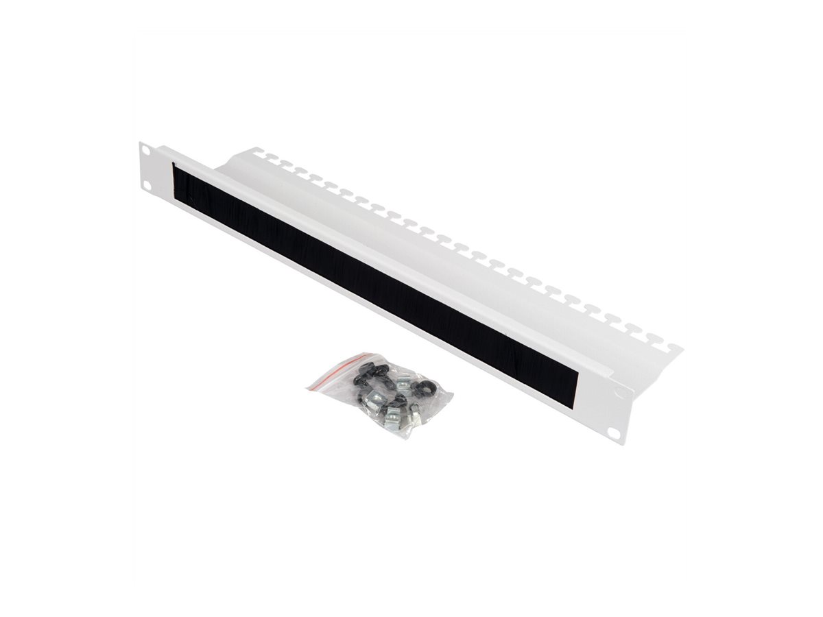 ROLINE 19-Zoll Kabelzuführung, mit Bürstenleiste 1HE grau