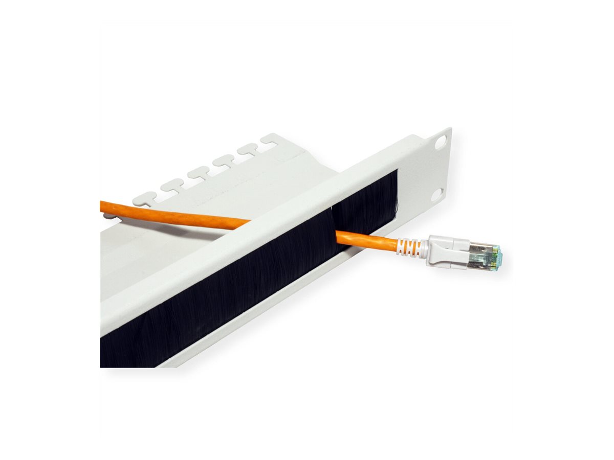 ROLINE 19-Zoll Kabelzuführung, mit Bürstenleiste 1HE grau