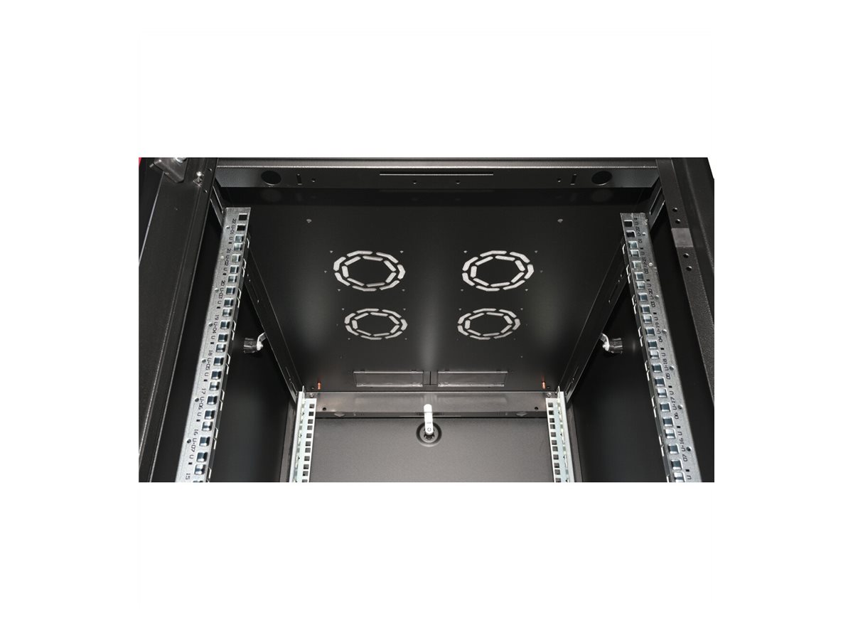 ROLINE 19-Zoll Netzwerkschrank Basic 22 HE, 600x800 BxT Glastür schwarz