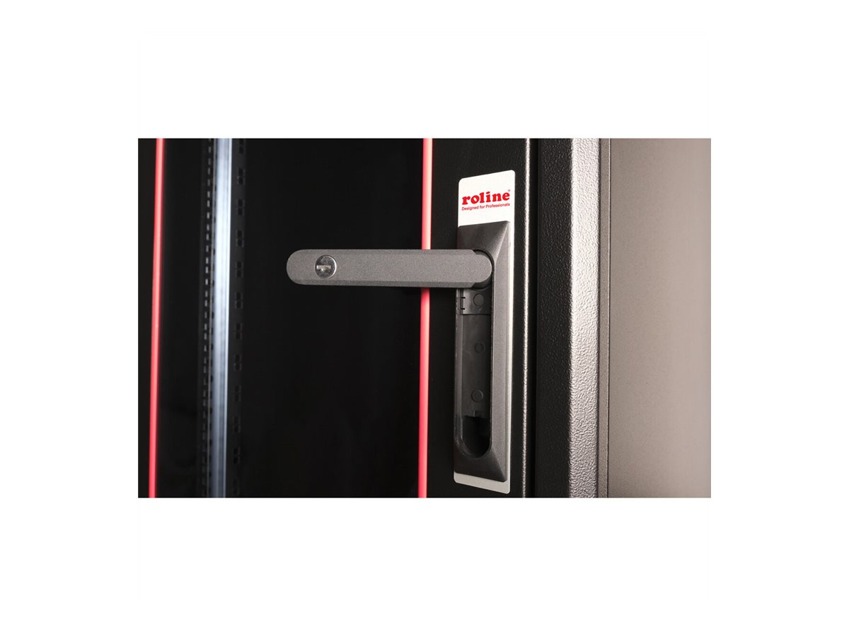 ROLINE 19-Zoll Netzwerkschrank Basic 22 HE, 600x800 BxT Glastür schwarz