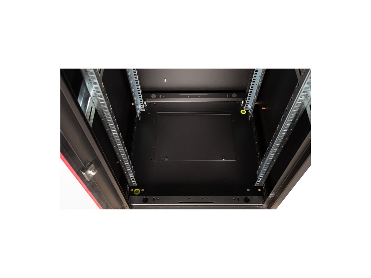 ROLINE 19-Zoll Netzwerkschrank Basic 26 HE, 600x600 BxT Glastür schwarz