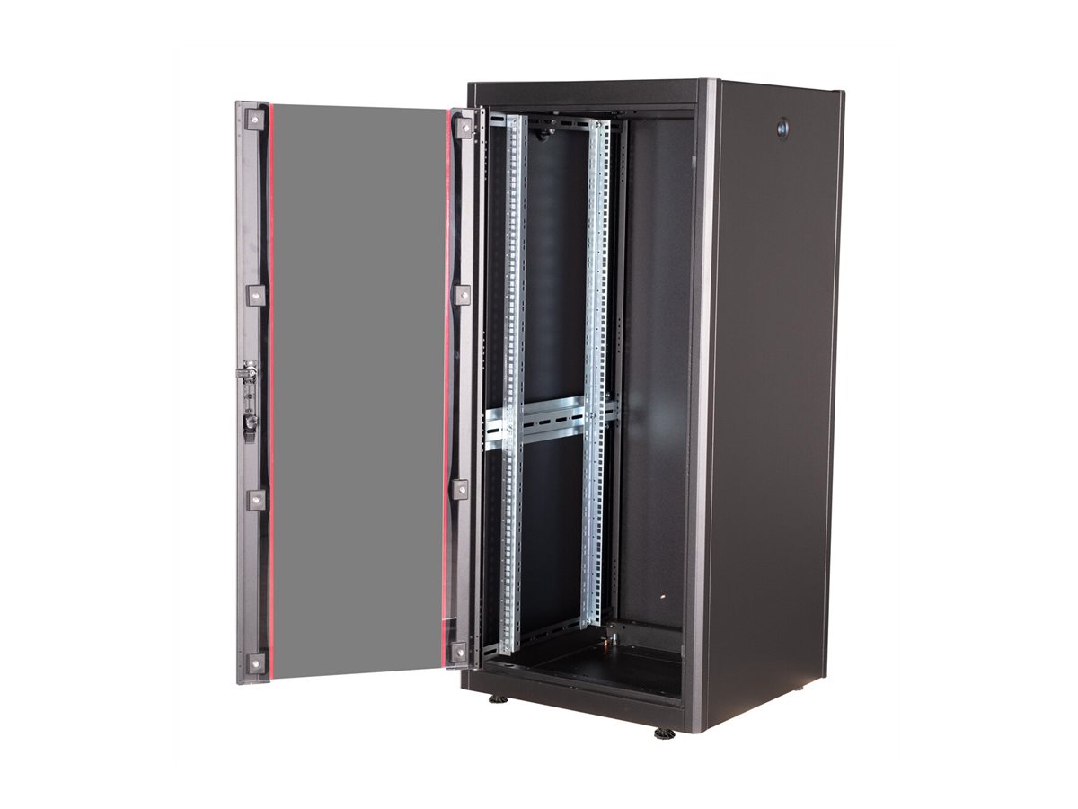 ROLINE 19-Zoll Netzwerkschrank Basic 26 HE, 600x600 BxT Glastür schwarz