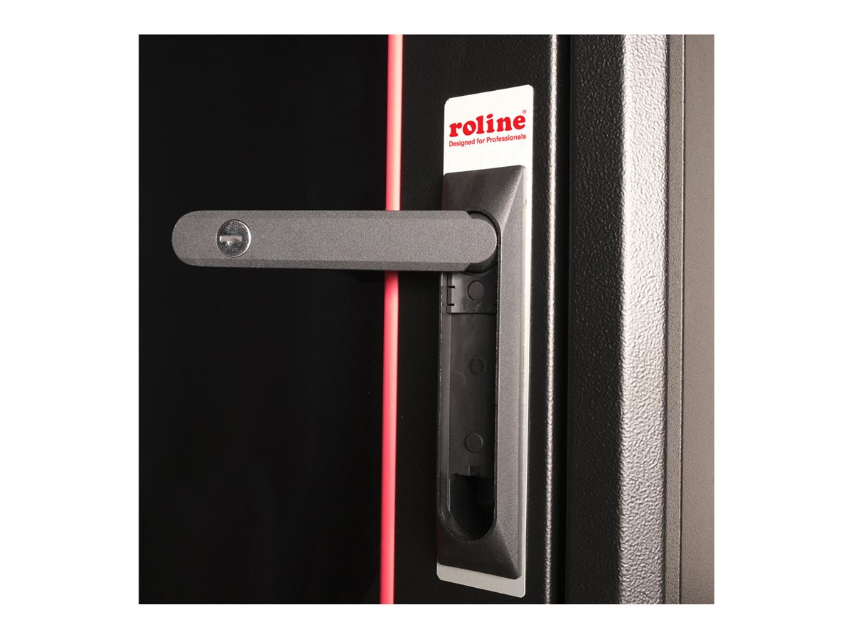 ROLINE 19-Zoll Netzwerkschrank Basic 32 HE, 600x600 BxT Glastür schwarz