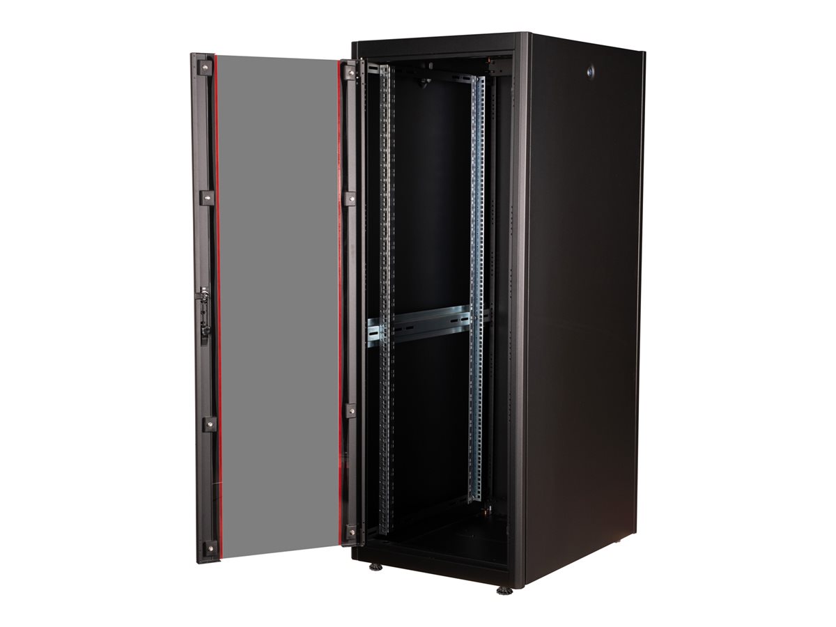 ROLINE 19-Zoll Netzwerkschrank Basic 32 HE, 600x800 BxT Glastür schwarz