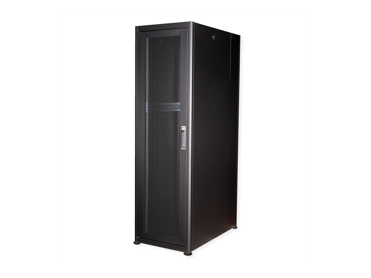 ROLINE 19-Zoll Netzwerkschrank Basic 42 HE, 600x1000 BxT Glastür schwarz