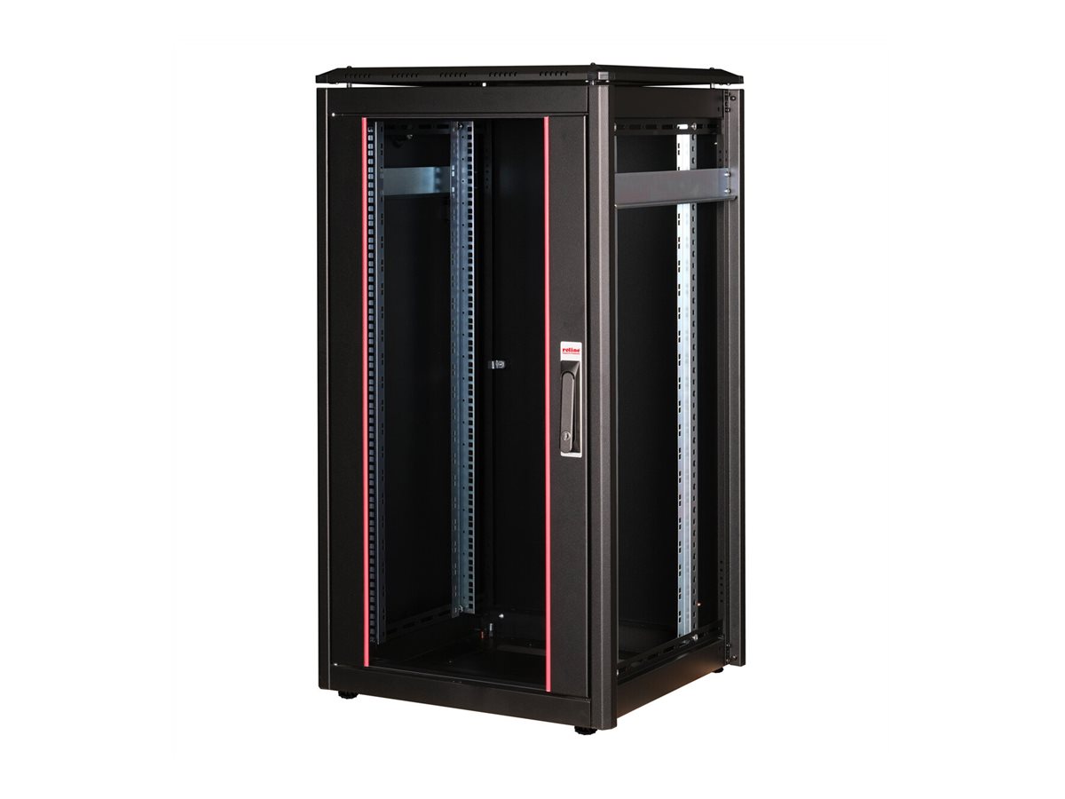 ROLINE 19-Zoll Netzwerkschrank Pro 22 HE, 600x600 BxT Glastür schwarz