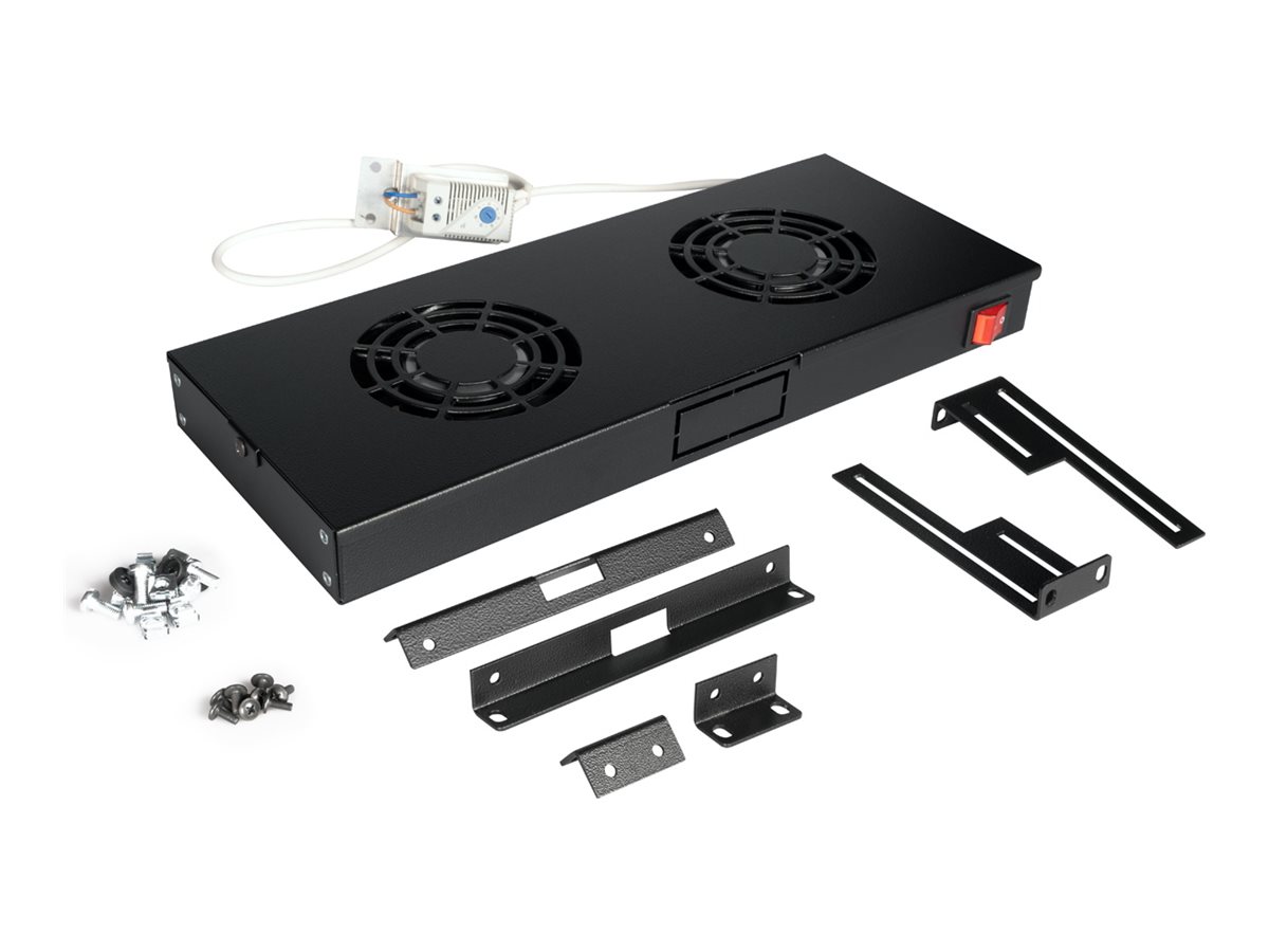 ROLINE 19-Zoll Lüftereinheit 2 Lüfter, Thermostat schwarz