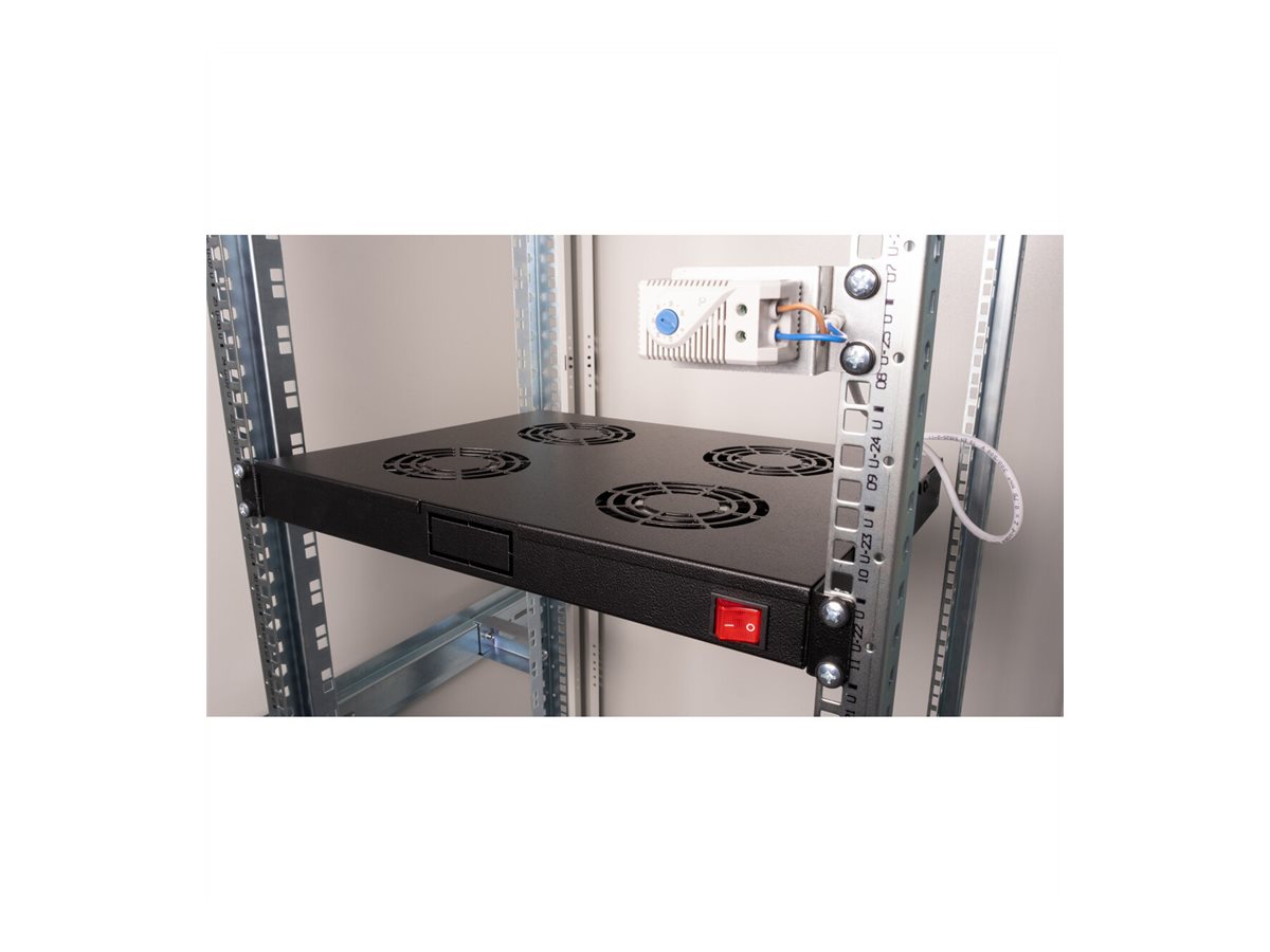 ROLINE 19-Zoll Lüftereinheit 4 Lüfter, Thermostat schwarz