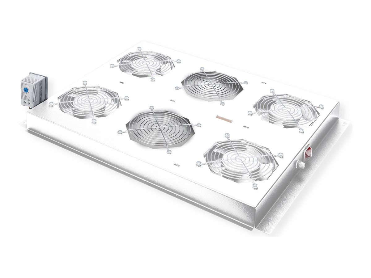 ROLINE 19-Zoll Dachlüftereinheit 4 Lüfter, Thermostat für Serverschrank grau