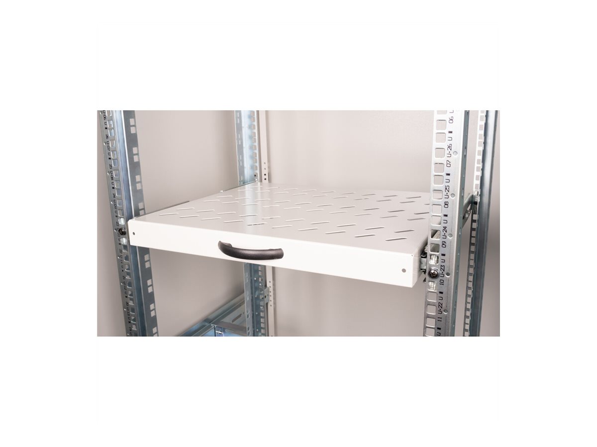 ROLINE 19-Zoll Fachboden 1 HE, ausziehbar 350 T 25 kg grau