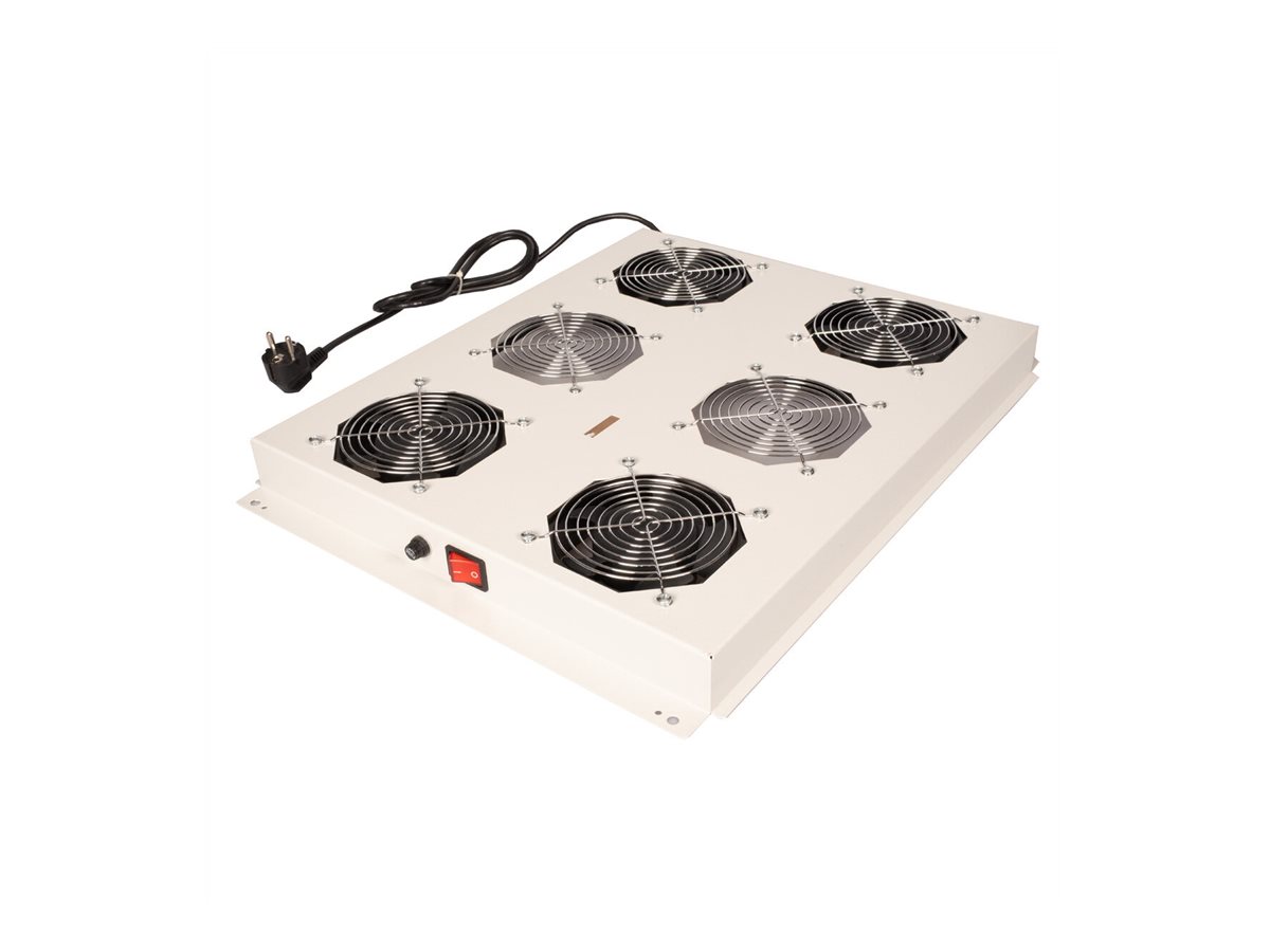 ROLINE 19-Zoll Dachlüftereinheit 4 Lüfter, ON/OFF für Serverschrank der PRO Serie, grau