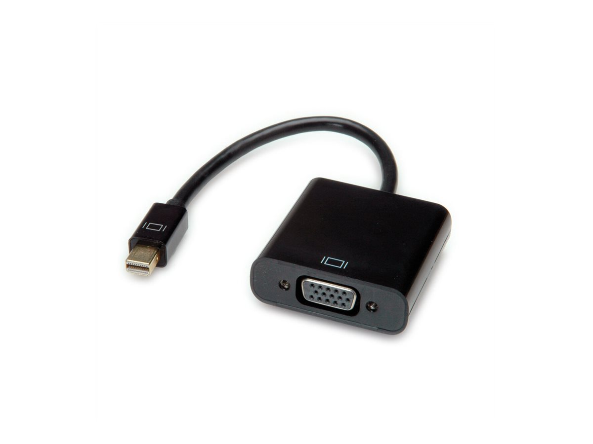 VALUE Mini DisplayPort-VGA Adapter, Mini DP ST - VGA BU, Aktiv