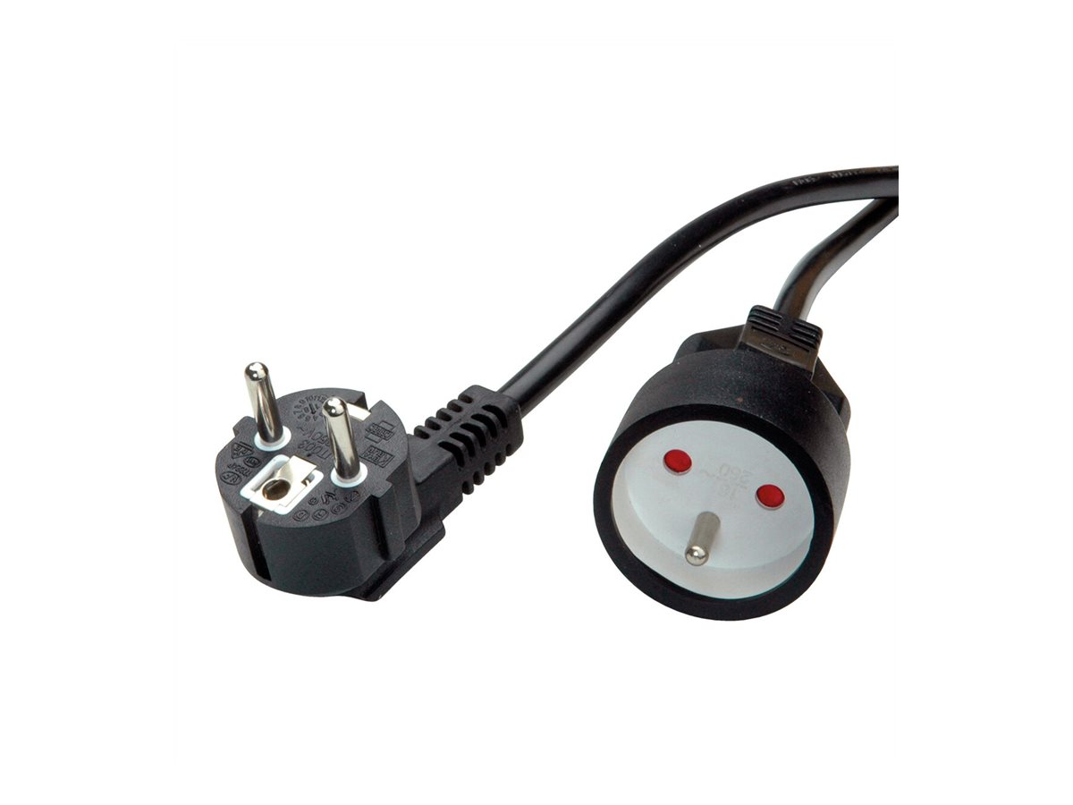 VALUE Schutzkontakt-Verlängerungskabel, 230VAC, UTE Version, schwarz, 3 m