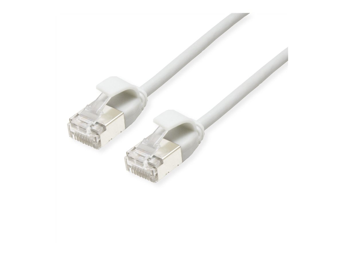 ROLINE U/FTP DataCenter Patchkabel Kat.6A (Class EA), LSOH, slim, weiß, 1,5 m