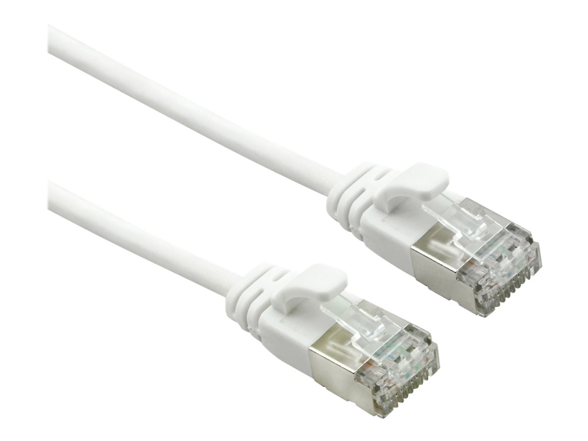 ROLINE U/FTP DataCenter Kabel Kat.7, LSOH, mit RJ45 Steckern (500 MHz / Class EA), slim, weiß, 0,5 m