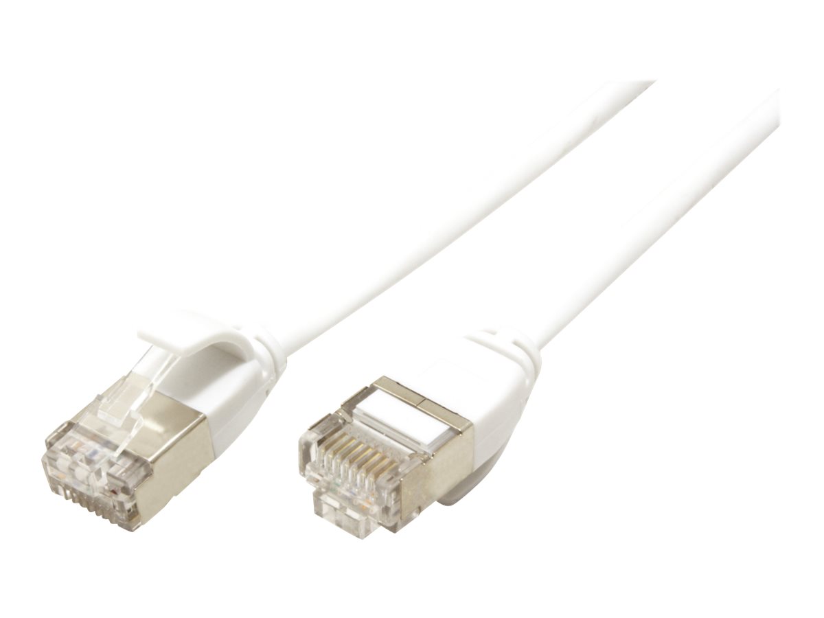 ROLINE U/FTP DataCenter Kabel Kat.7, LSOH, mit RJ45 Steckern (500 MHz / Class EA), slim, weiß, 1 m