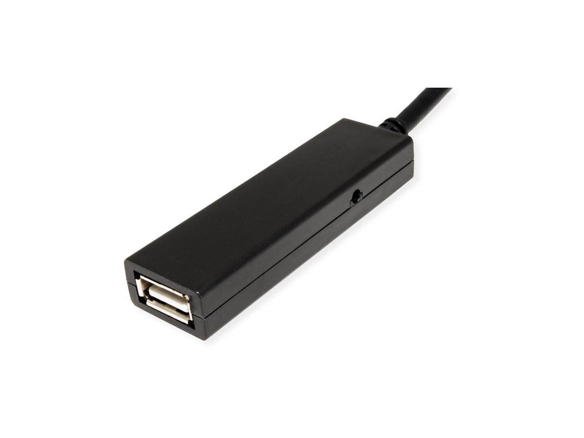 VALUE USB 2.0 Verlängerung, aktiv, mit Repeater, A-C, schwarz, 10 m