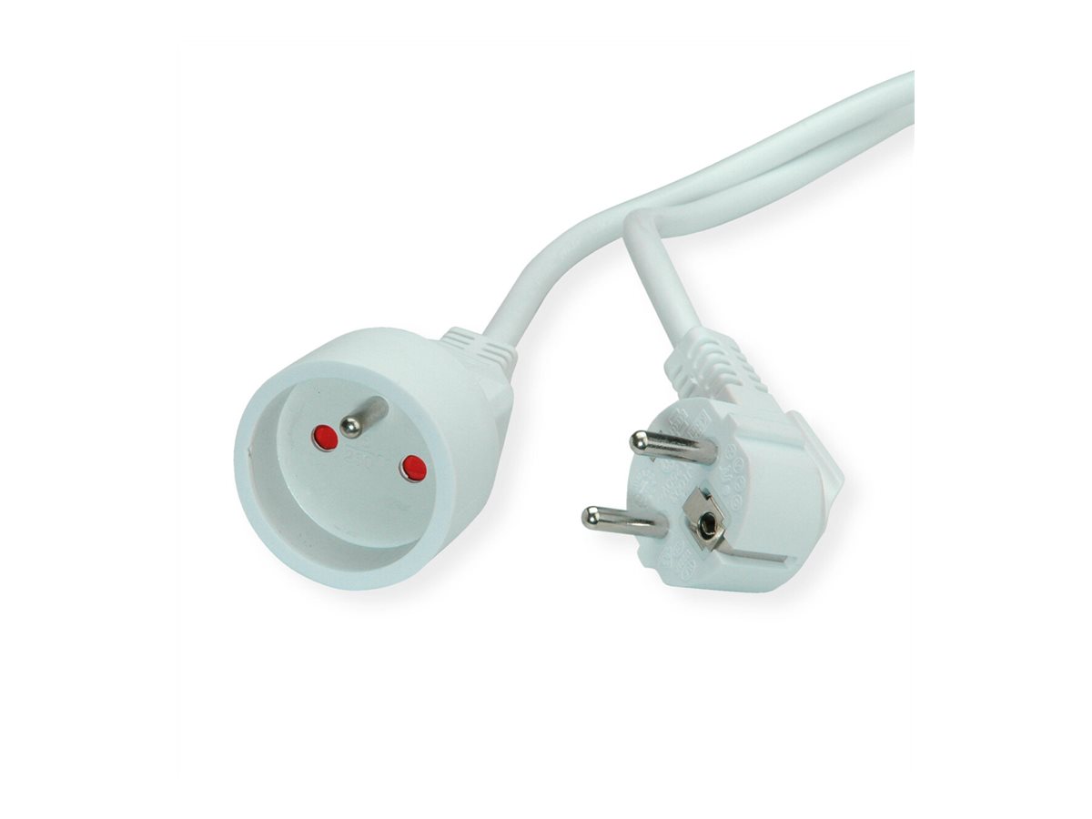 VALUE Schutzkontakt-Verlängerungskabel, 230VAC, UTE Version, weiß, 5 m